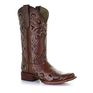 Circle G by Corral  Brown/Black Embroidery Square Toe Boots Size 11